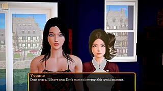 In my new family, the blonde and brunette sisters explore with big and small tits.