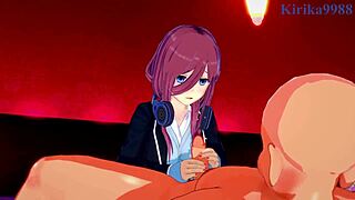 miku and yotsuba with old man in quintuplets hentai