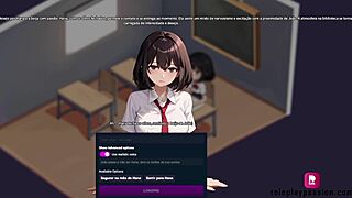 Asian teen student fucks artificial intelligence in japanese hentai anime web chat