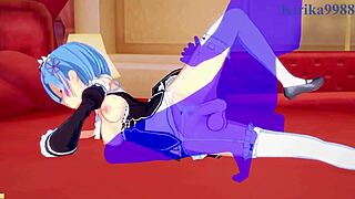 emilia and rem fuck subaru natsuki