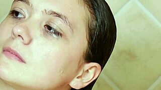 Charming brunette model steams up in shower