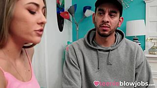 Eager teen Mackenzie Mace gets facial from stepbro.