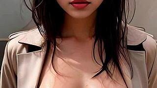 Petite brunette Jenny Weigel showing off big pussy and tits in hottest pictures