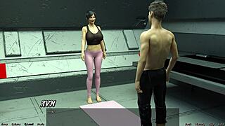 stranded in space 91 stretching out with big boobs milf