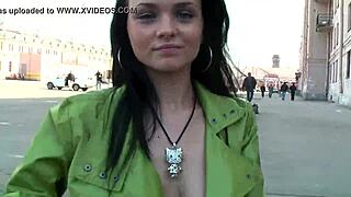 perfect european cuties flashing tits and pussies in public