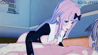 I love watching Kaguya, Chika, and Miyuki in intense hentai sex.
