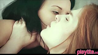 Real redhead teen 18+ lesbian sex with brunette!