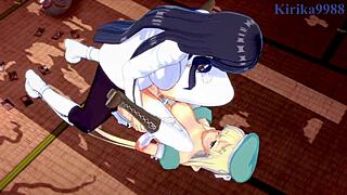 ikaruga and yomi slam into intense futanari sex in senran kagura hentai