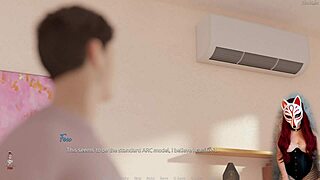 Asian girl masturbates in corset and fishnets during college roleplay game in hentai episode 6