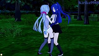 Chris Yukine And Tsubasa Kazanari Engage In Intense Lesbian Fucking