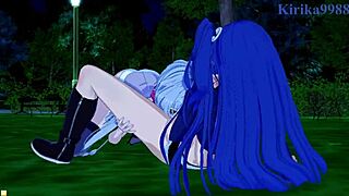 Chris Yukine And Tsubasa Kazanari Engage In Intense Lesbian Fucking