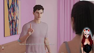 Asian girl masturbates in corset and fishnets during college roleplay game in hentai episode 6