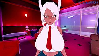 toru hagakure and rumi usagiyama mirko intense sex pov hentai, big tits creampie