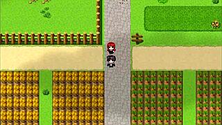 Farmer's daughter plays with furry dildo