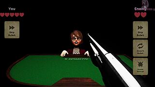 3D cartoon of a hot girl getting a facial in a college dorm room.