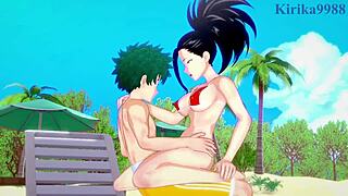 Momo, Kyoka, and Izuku have intense sex in this My Hero Academia hentai