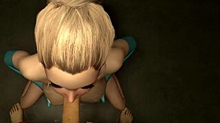 Busty blonde teen deepthroating monster cock in 3D hentai POV!