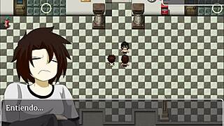 College student plays game with teacher in anime hentai scene