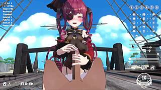 Horny sailor gets fucked by curvy captain in hentai game