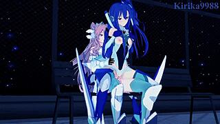Tsubasa Kazanari and Kanade Am engage in intense futanari sex with Maria Cadenzavna Eve in this Symphogear hentai