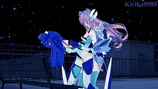 Tsubasa Kazanari and Kanade Am engage in intense futanari sex with Maria Cadenzavna Eve in this Symphogear hentai