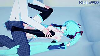 Hatsune Miku and Kagamine Rin in Intense Vocaloid Hentai Sex