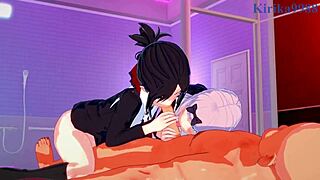 Kaguya and Chika have intense 3some with old man in hentai