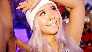 Naughty Colombian Valentina gags on cock daily with watery eyes in college dorm