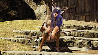 Deer-Girl Freyja Explores Viking Village