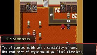 In this harem game, the maid loves deepthroating that giant cock.