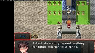 naive nun learns to suck huge cock in harem game