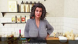 Milf in glasses gets cum in mouth under shower