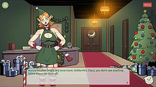 Claus Unleashes Secret Surprise in Xmas Hentai Game Ep 5, Femboy Cum Covers Cute Santa Elf Face.