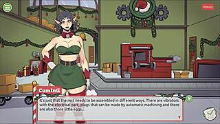 Claus Unleashes Secret Surprise in Xmas Hentai Game Ep 5, Femboy Cum Covers Cute Santa Elf Face.