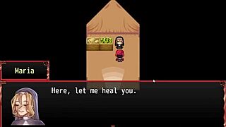 Best friend flashes tits in harem game to make him cum.