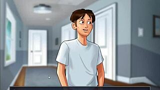 3D animated student gives a sensual massage to his mature stepmother