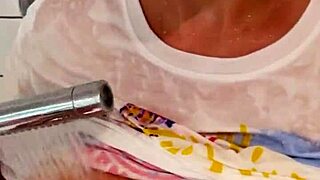 Man, this busty chubby teen in the backstage shower got me with a huge facial! Can't believe that POV blowjob!