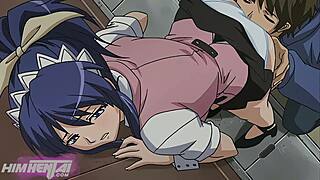 I had my first time fucking at work with my boss, taking his big black cock in anime hentai style.