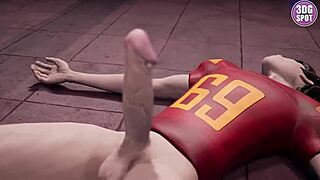 3D animated locker room action with hardcore sex scenes