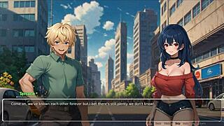 horny girlfriend in hentai game ep 2 rips shirt off for wild action. total cartoon chaos!