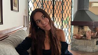 Busty skinny 18yo Brazilian teen shines at first casting. She deepthroats big cock in wild POV!