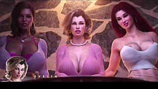 Stepmother and step aunty DATE at bar in 3D hentai!