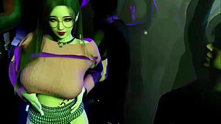 lusful asian student seduces with big tits at club in 3d anime