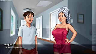 Wow! Busty Stepmom Flaunts Huge Breasts in 3D Game