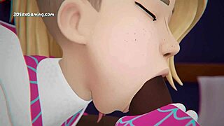 3D animated sex with Gwen Stacy and Spider-Man outdoors