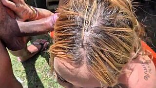 Gay trio has sex in public on country road