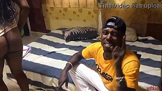 cute black babe rides cowgirl and takes doggystyle cumshot in homemade clip