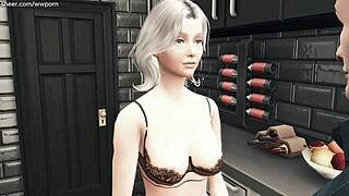 Cute 3D cartoon trio couldn't resist, ending in wild interracial squirt fest.