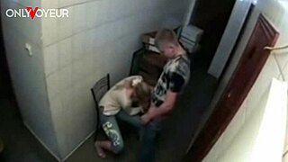 public voyeur hot blonde getting baked hard in bakery utility room 🔥