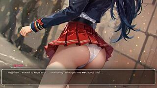 just chilling with this cute teen in a naughty hentai game ep 5.